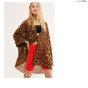 FREE PEOPLE cheetah kimono or oversized blouse